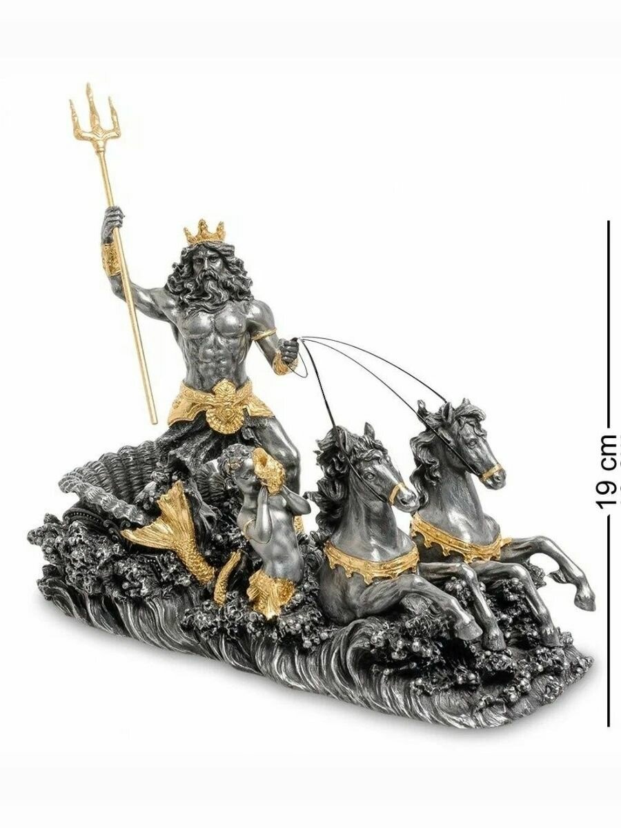 Статуэтка Посейдон - бог морей, 26*12*19 см, материал полистоун — фото 1