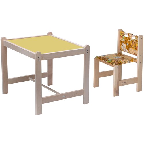 Комплект Гном стол + стул Малыш-2 62x52 см бежевый \Собаки