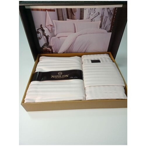 Комплект 2-х спального постельное белья ткань Страйп-сатин,100% хлопок,цвет Персиковый №3