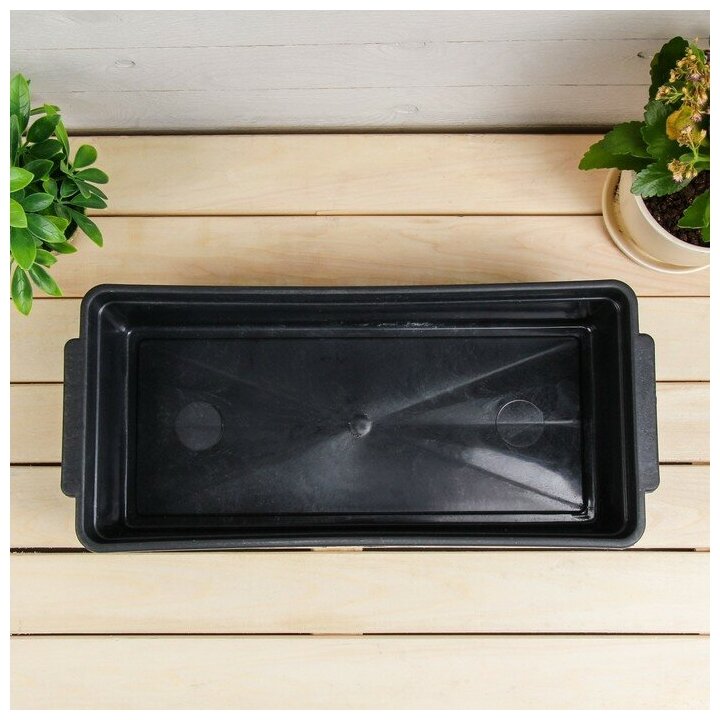 Ящик для рассады, 45 × 20 × 10 см, с ручками, 5 л, чёрный, Урожай-6 - фотография № 3