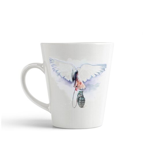 фото Кружка-латте coolpodarok голубь привязаный к чеке гранаты