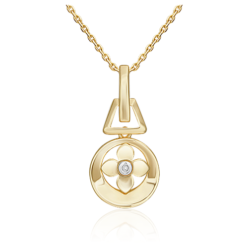 PLATINA jewelry Подвеска из комбинированного золота 585 пробы с бриллиантом 03-3363-00-101-1121