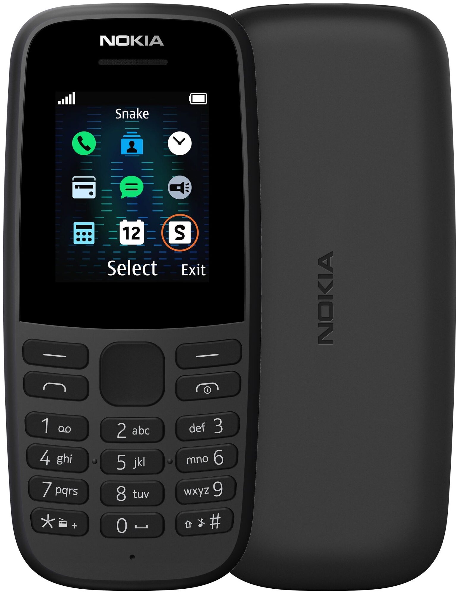 Мобильный телефон NOKIA 105 SS TA-1203, черный - фото №1