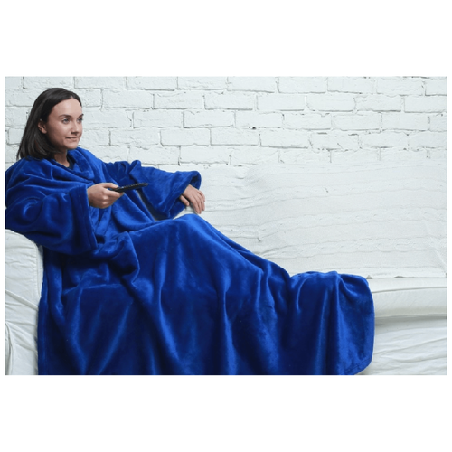 Плед с рукавами Snuggie (Снагги, Уютная зима) (синий)