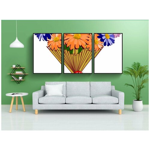 фото Набор модулных постеров для интерьера "букет, картинки, флора" 60x90 см. в тубусе, без рамки lotsprints