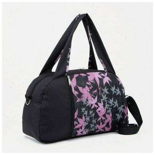 фото Сумка спортивная на молнии с подкладкой, наружный карман, цвет чёрный зфтс