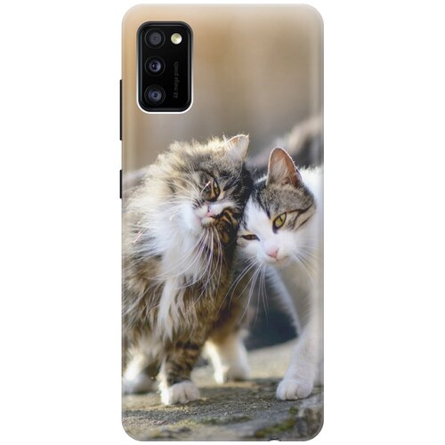 фото Силиконовый чехол на samsung galaxy a41 / самсунг а41 с принтом "ласкающиеся кошечки gosso