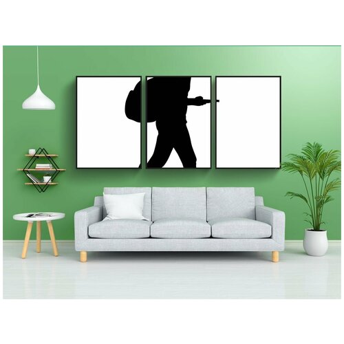 фото Набор модулных постеров для интерьера "человек, ходьба, силуэт" 60x90 см. в тубусе, без рамки lotsprints