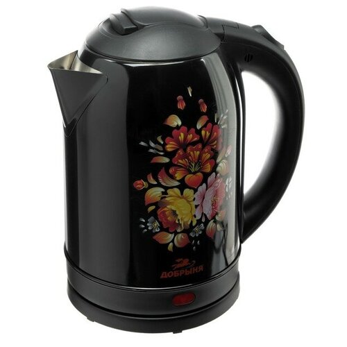 Чайник электрический DO-1219 металл 2 л 2000 Вт черный с цветами 1100000₽