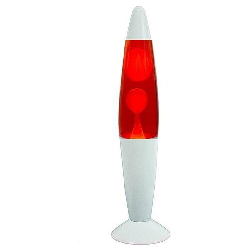Лава-Лампа Ракета Желтая/Красная 41 см (белый корпус)