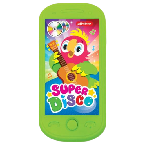 развивающая игрушка азбукварик мини смартфончик сорока белобока оранжевый Развивающая игрушка Азбукварик Мини-смартфончик Super Disco, зелeный