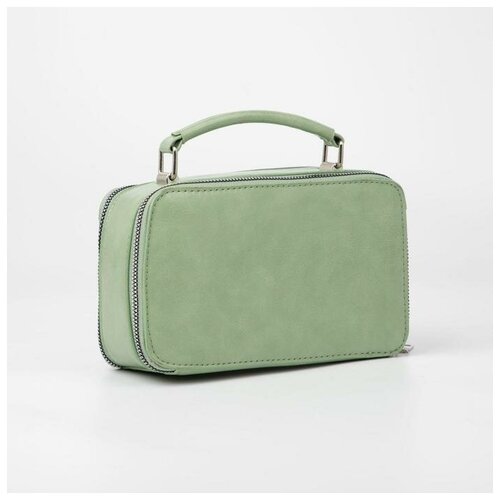 фото Саквояж, 2 отдела на молнии, длинный ремень, цвет зеленый noname