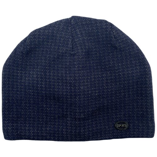 фото Вязаная мужская шапка на флисе / шапка с подкладкой /утепленная зимняя шапка без отворота с застежкой сзади romart