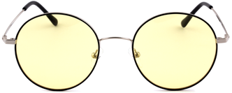 AF-096 очки круглые декоративные для компьютера мужские, женские. Круглая тонкая оправа из нержавеющей стали. Цвет серебро.