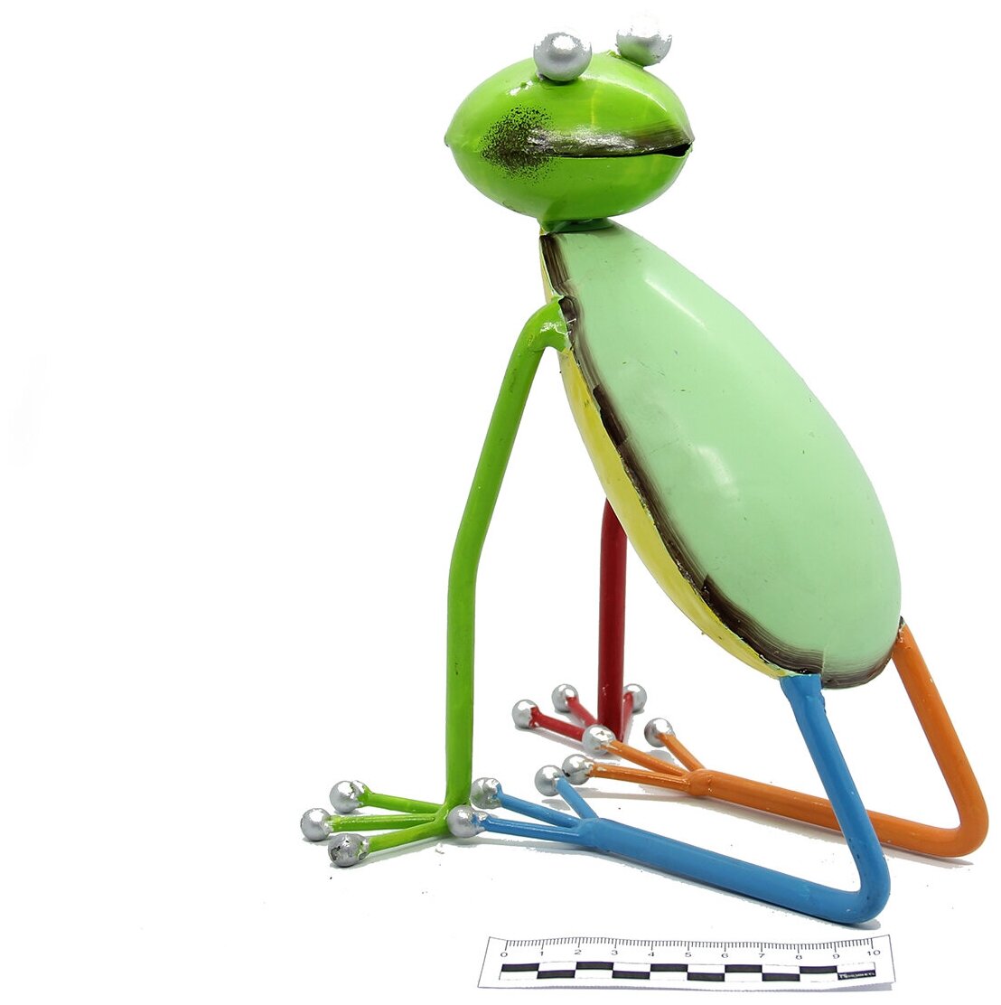 Статуэтка "Лягушка-йога поза Верблюд", металл, 20*8,5*24см, Индия