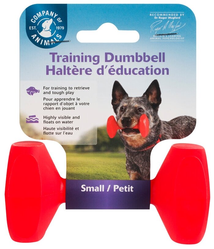 Игрушка для собак гантель Company of Animals "Training Dumbbell", красная, M, нейлон, 14х6.5см (Великобритания)