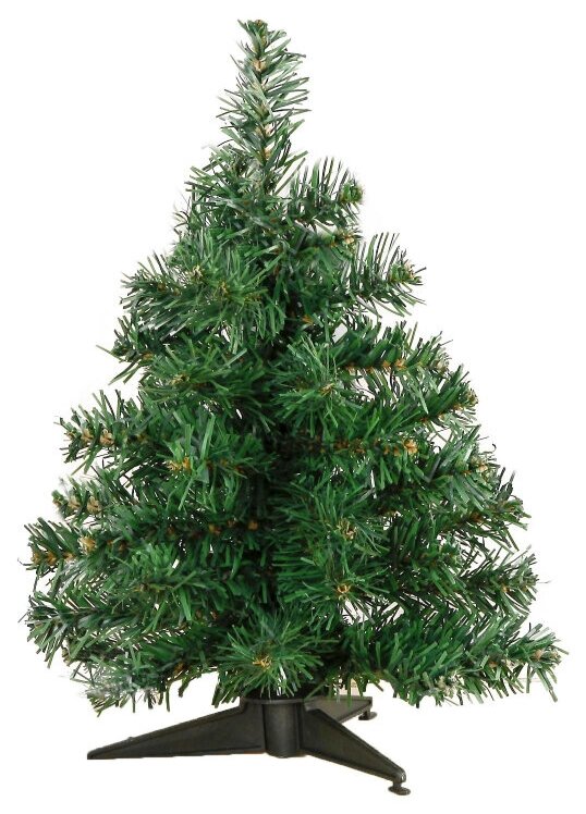 фото Ёлка простая 30 см, d нижнего яруса 20 см, d иголок 5 см, 35 веток, пласт подставка