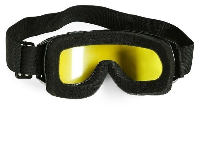 Очки-маска для езды на мототехнике стекло двухслойное желтое цвет черный