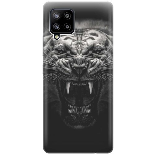 Ультратонкий силиконовый чехол-накладка для Samsung Galaxy A42 с принтом Оскал тигра ультратонкий силиконовый чехол накладка для samsung galaxy j3 2016 с принтом оскал тигра