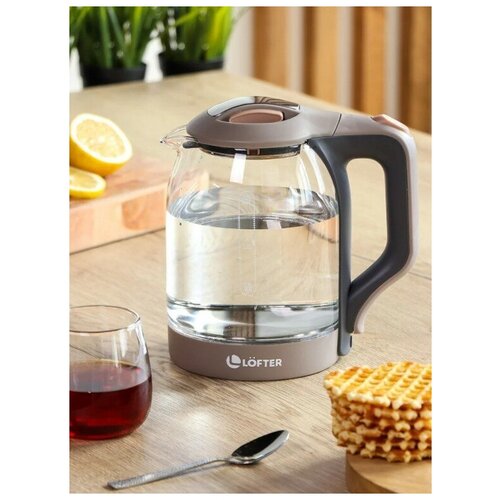 Чайник электрический стеклянный Lofter A01 18 л 15 кВт бежевый 198500₽