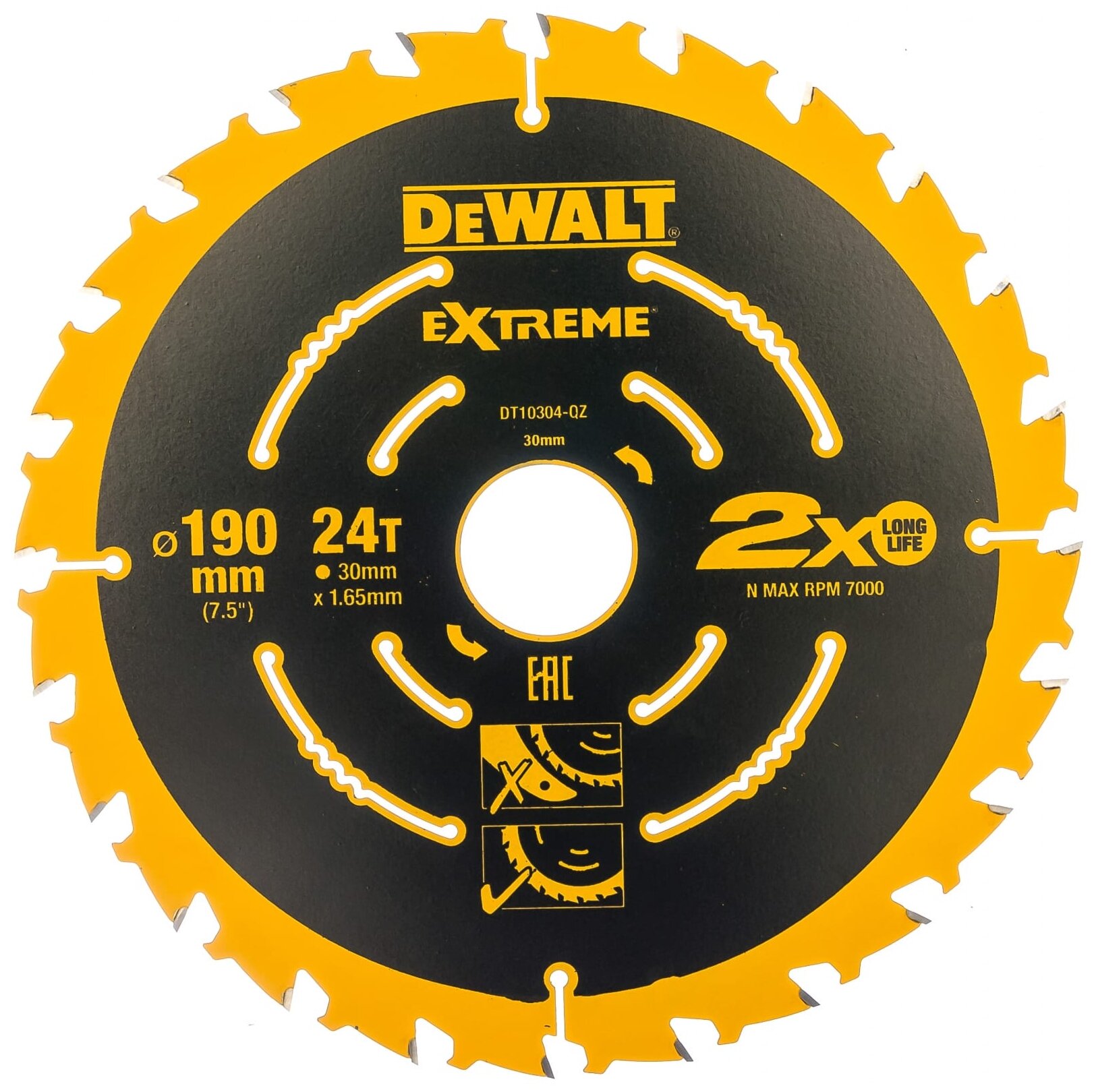 Пильный диск DeWALT Extreme DT10304-QZ 190х30 мм