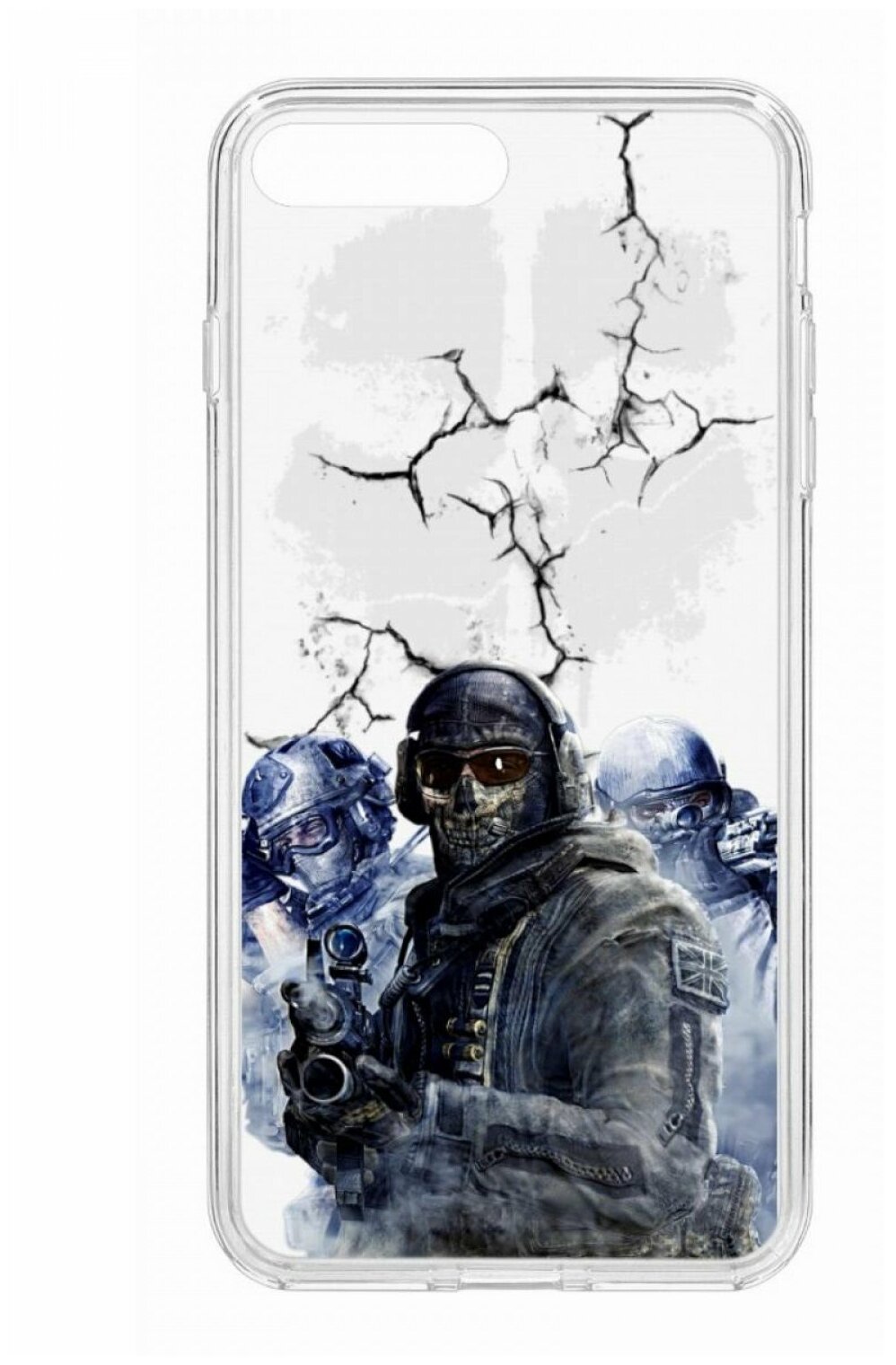 Чехол для iPhone 7 Plus/8 Plus Kruche Print Call of Duty,противоударная пластиковая накладка с рисунком,защитный силиконовый бампер с защитой камеры