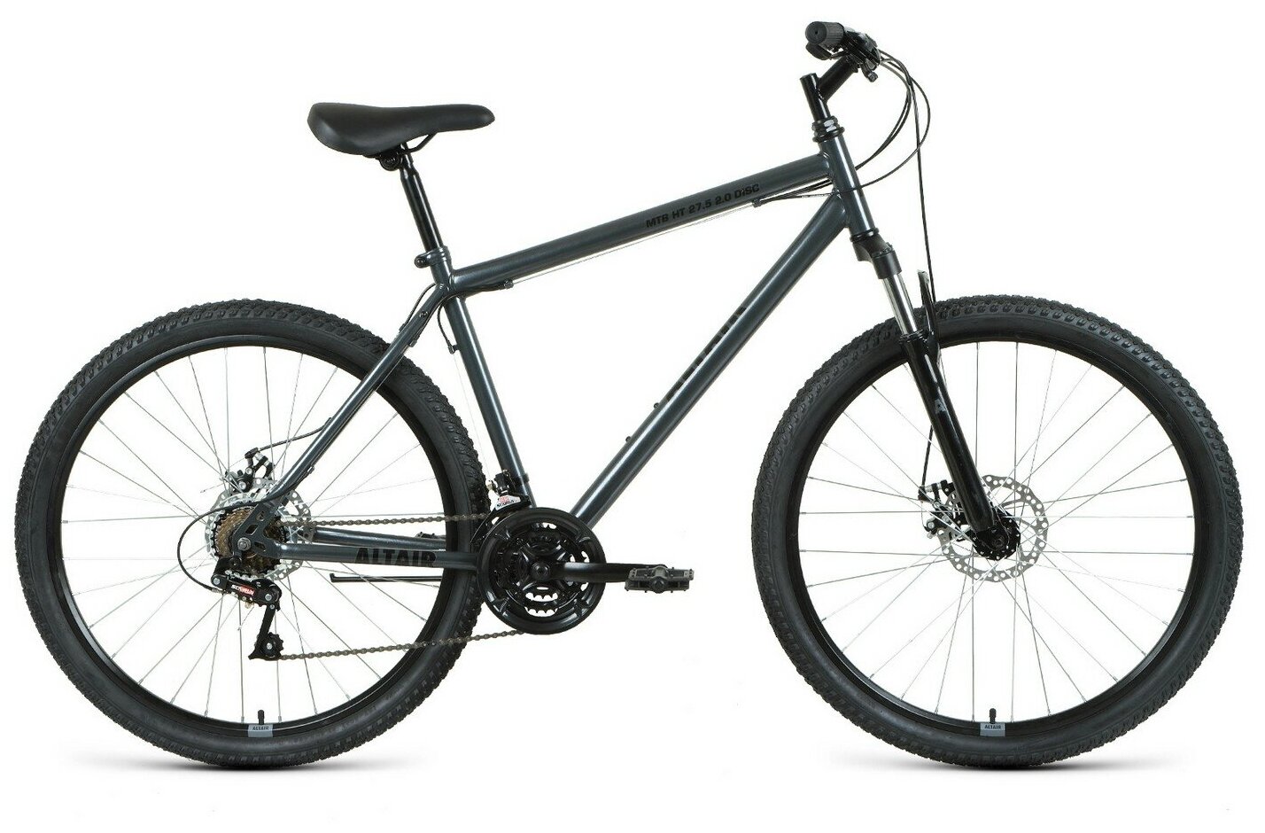 Велосипед Altair MTB HT 27,5 2.0 disc (2021) горный рам.:17" кол.:27.5" черный/серебристый (RBKT1MN7 - фото №3