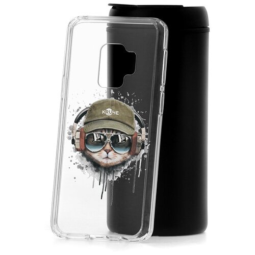 фото Чехол на samsung galaxy s9 kruche print кот в наушниках кruче