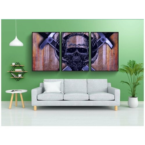 фото Набор модулных постеров для интерьера "череп, мертвых, смерть" 60x90 см. в тубусе, без рамки lotsprints