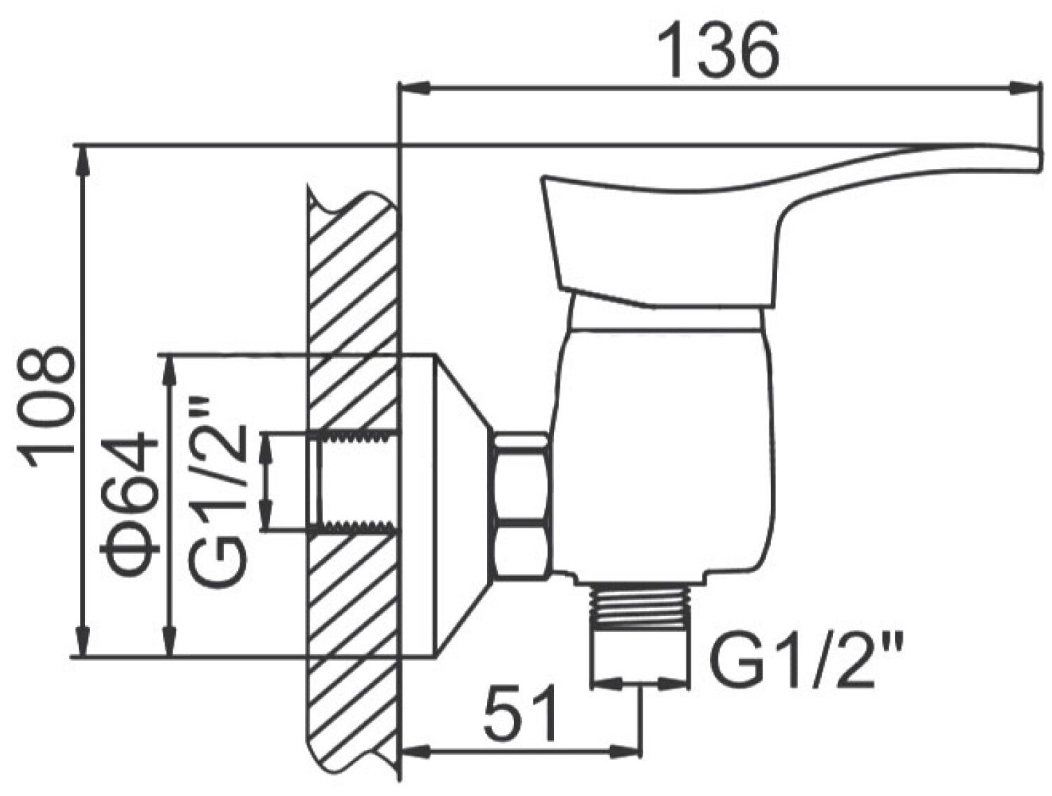 Смеситель для душа Ledeme H14 L2014 - фотография № 2