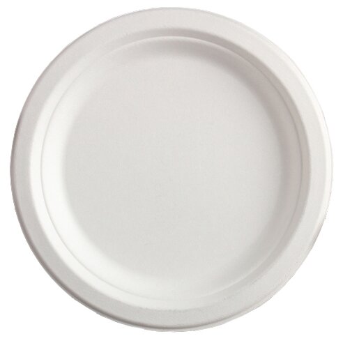 Тарелка одноразовая ECO, d=17,2 см, круглая, из сахарного тростника, цвет белый 4449135 . - фотография № 1