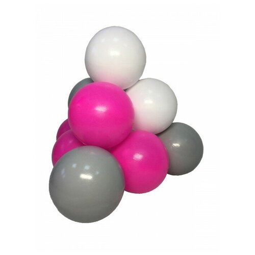 Набор шариков для сухого бассейна Hotenok Розовый свет в тени (50шт: розовый, серый, белый), sbh154