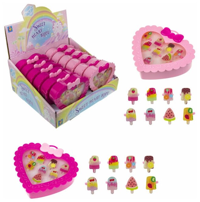 Набор украшений "Sweet heart Bijou" от 1TOY, в шкатулке 8 предметов