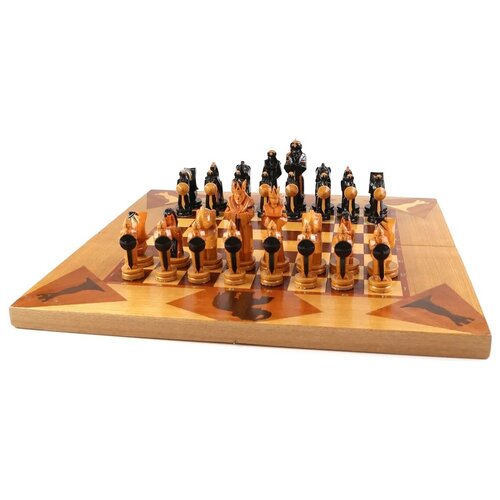 фото Деревянные шахматы гроссмейстерские резные 48 х 48 см. ручная работа шахматы для всех