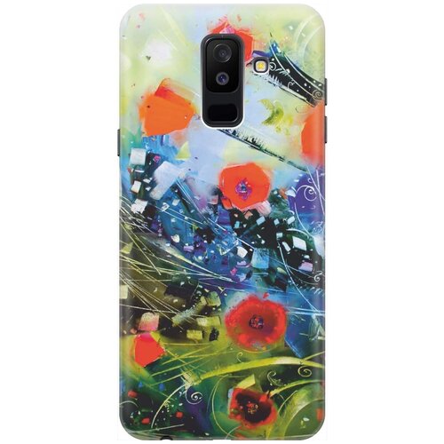 фото Re:paчехол - накладка artcolor для samsung galaxy a6 plus (2018) с принтом "яркие цветы"