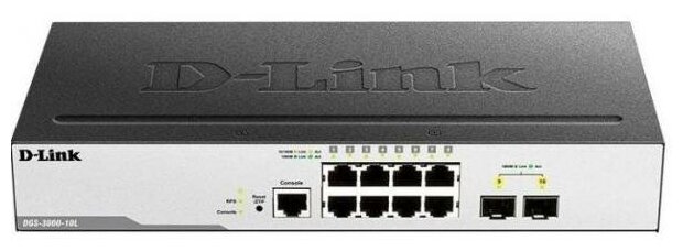 Коммутатор D-Link DGS-3000-10L/B1A 8G 2SFP управляемый