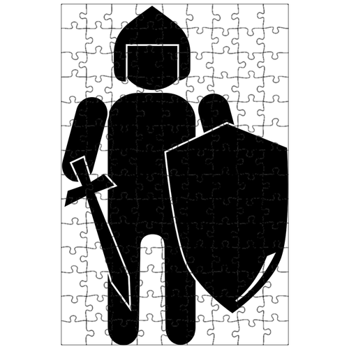 фото Магнитный пазл 27x18см."рыцарь, средневековый, щит" на холодильник lotsprints