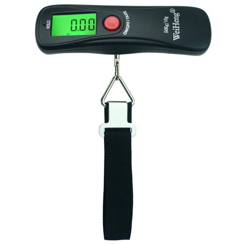 Весы багажные, безмен электронный WH-A18S до 50 кг, с ремешком, цвет - черный