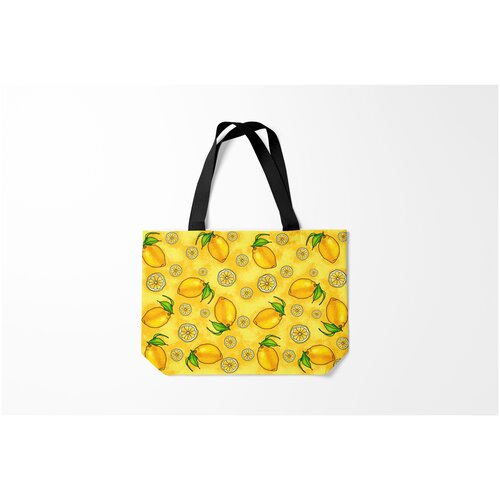 фото Сумка-шоппер / 46х35 см / популярные иллюстрации / еда лимончик burnettie