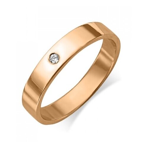 PLATINA jewelry Обручальное кольцо из красного золота с бриллиантом 01-1127-00-101-1110-30, размер 19,5