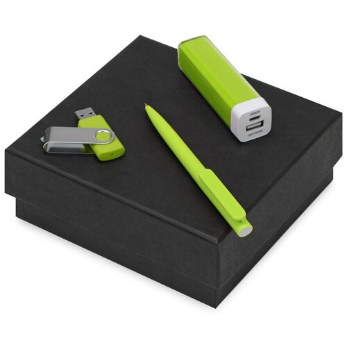 Подарочный набор On-the-go с флешкой ручкой и зарядным устройством зеленое яблоко 269700₽