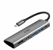 Хаб WiWU Alpha A531H Type C to x3 USB 3.0, HDMI, Type C 5 in 1 Adapter