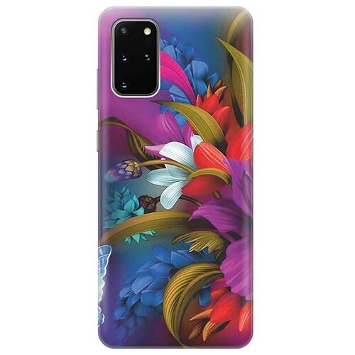 фото Ультратонкий силиконовый чехол-накладка для samsung galaxy s20+ с принтом "фантастические цветы" gosso