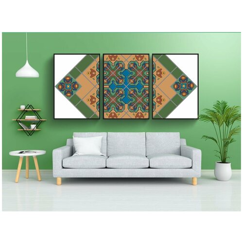 фото Набор модулных постеров для интерьера "мозаика, кафельная плитка, пол" 60x90 см. в тубусе, без рамки lotsprints