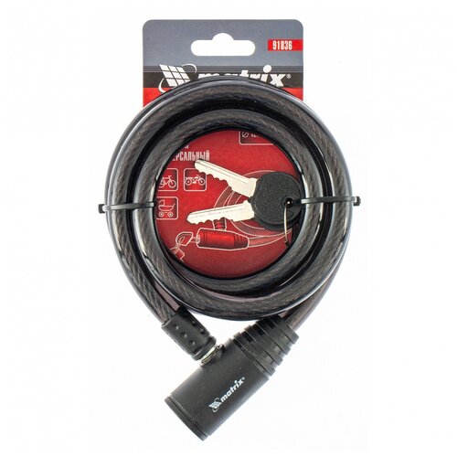 Велозамок тросовый matrix 91836 черный