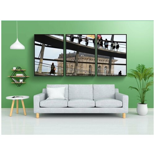фото Набор модулных постеров для интерьера "берлин, рейхстаг, люди" 60x90 см. в тубусе, без рамки lotsprints