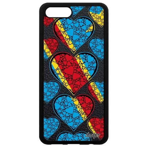 фото Качественный чехол для мобильного // honor v10 / view 10 // "флаг конго киншаса с сердцем" стиль страна, utaupia, цветной