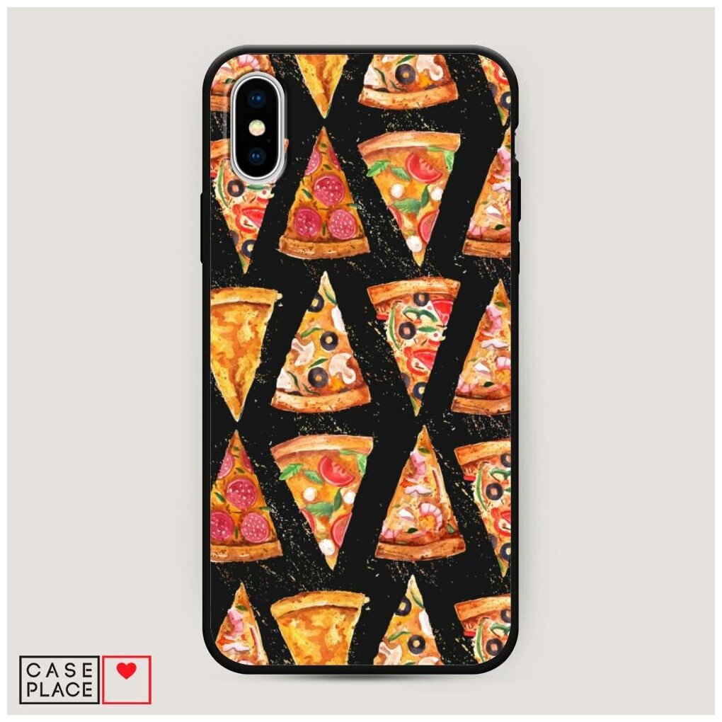Матовый силиконовый чехол "Кусочки пиццы" на Apple iPhone XS Max (10S Max) / Айфон Иск Эс Макс