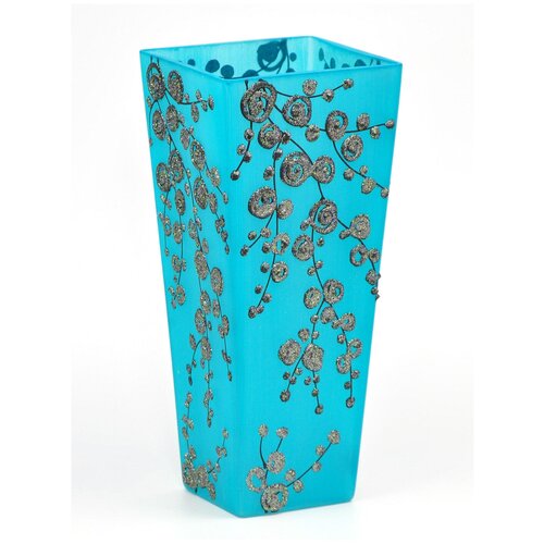 Ваза стеклянная, Яркий штрих, высота 250 мм, 7011/250/sh095.2, Ручная роспись