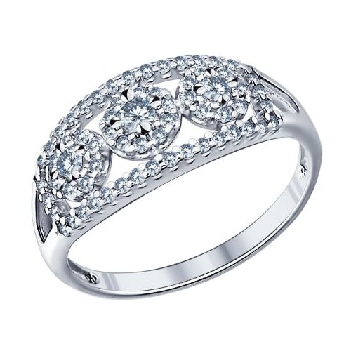 фото Серебряное кольцо sokolov 94011511 с фианитом diamant-online